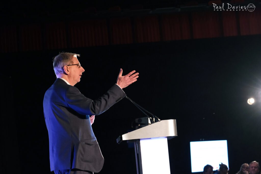 Man giving a lecture.