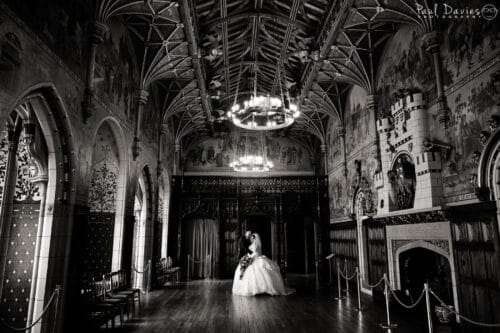 Bride and Groom in castle