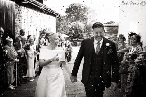 Bride and groom at King Arthur Hotel