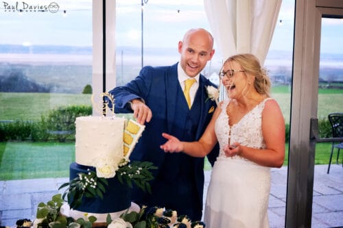Bride and groom at Ocean View Gower.